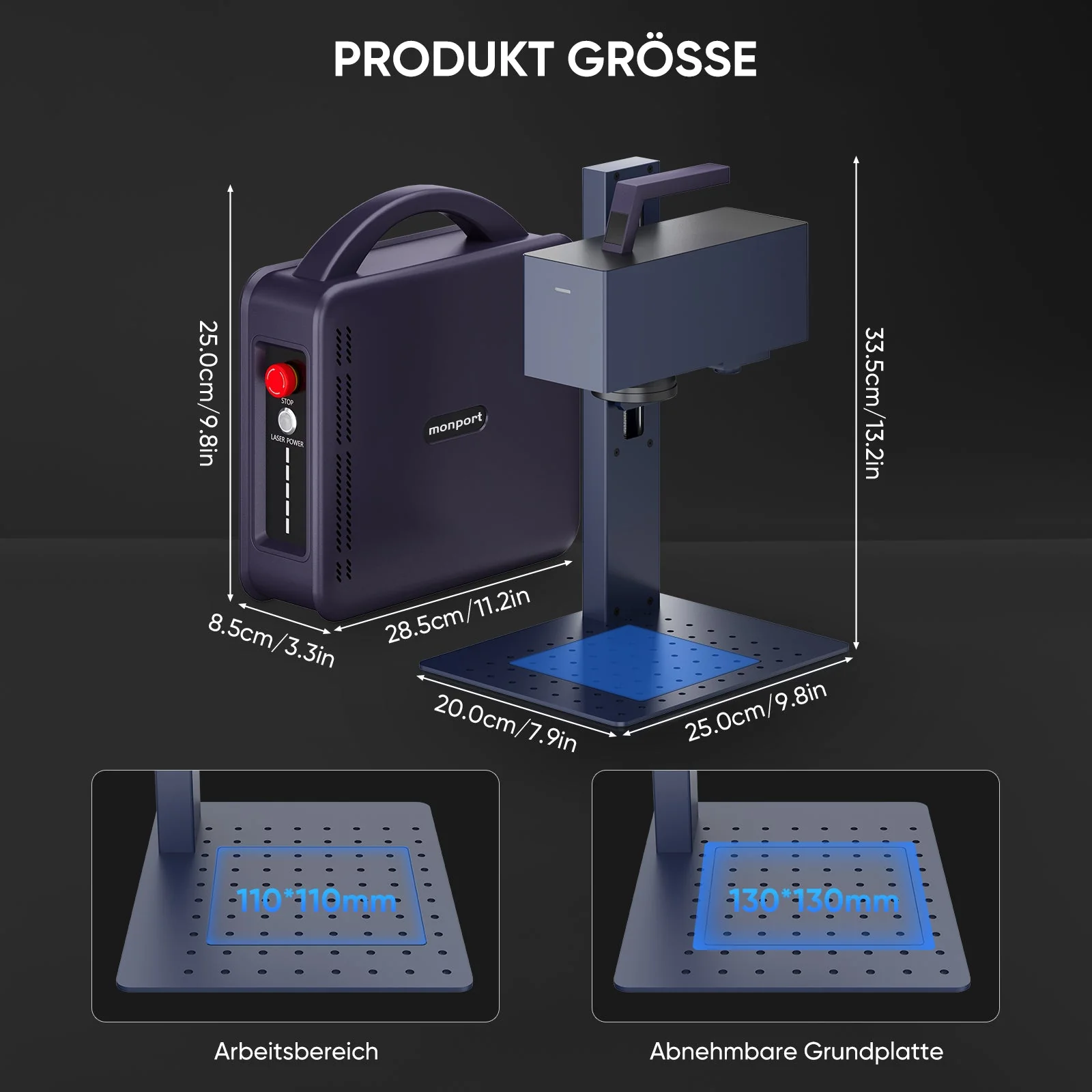 Monport 20W tragbarer Mini-Faser-Lasergravierer für farbige Metallbeschriftung - Image 4