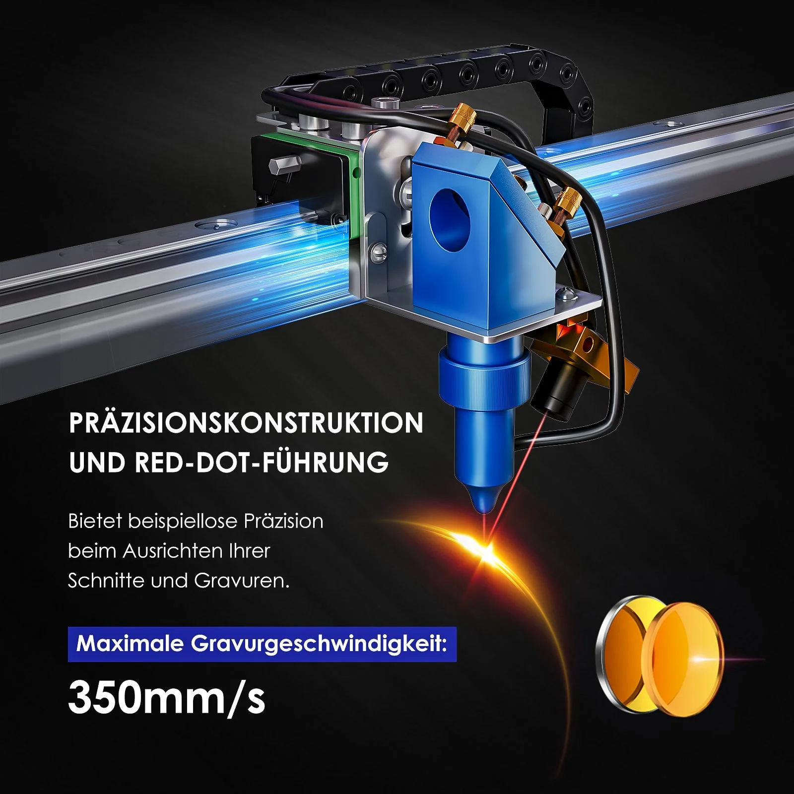 Monport 40W Pro Lightburn-unterstützter (12" X 8") CO2-Lasergravierer & -Schneider mit Luftunterstützung - Image 5