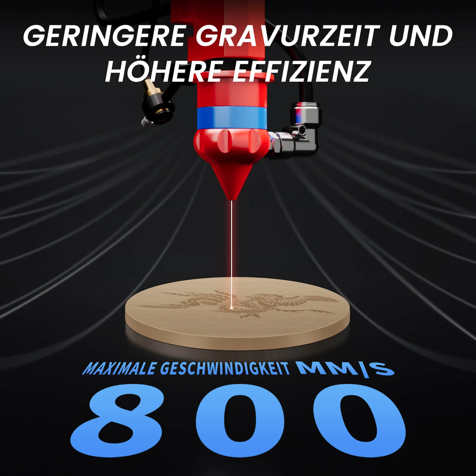 Monport 60W CO2 Laser Graviermaschine & Cutter (600 x 400mm) Gravurfläche mit Autofokus - Image 3