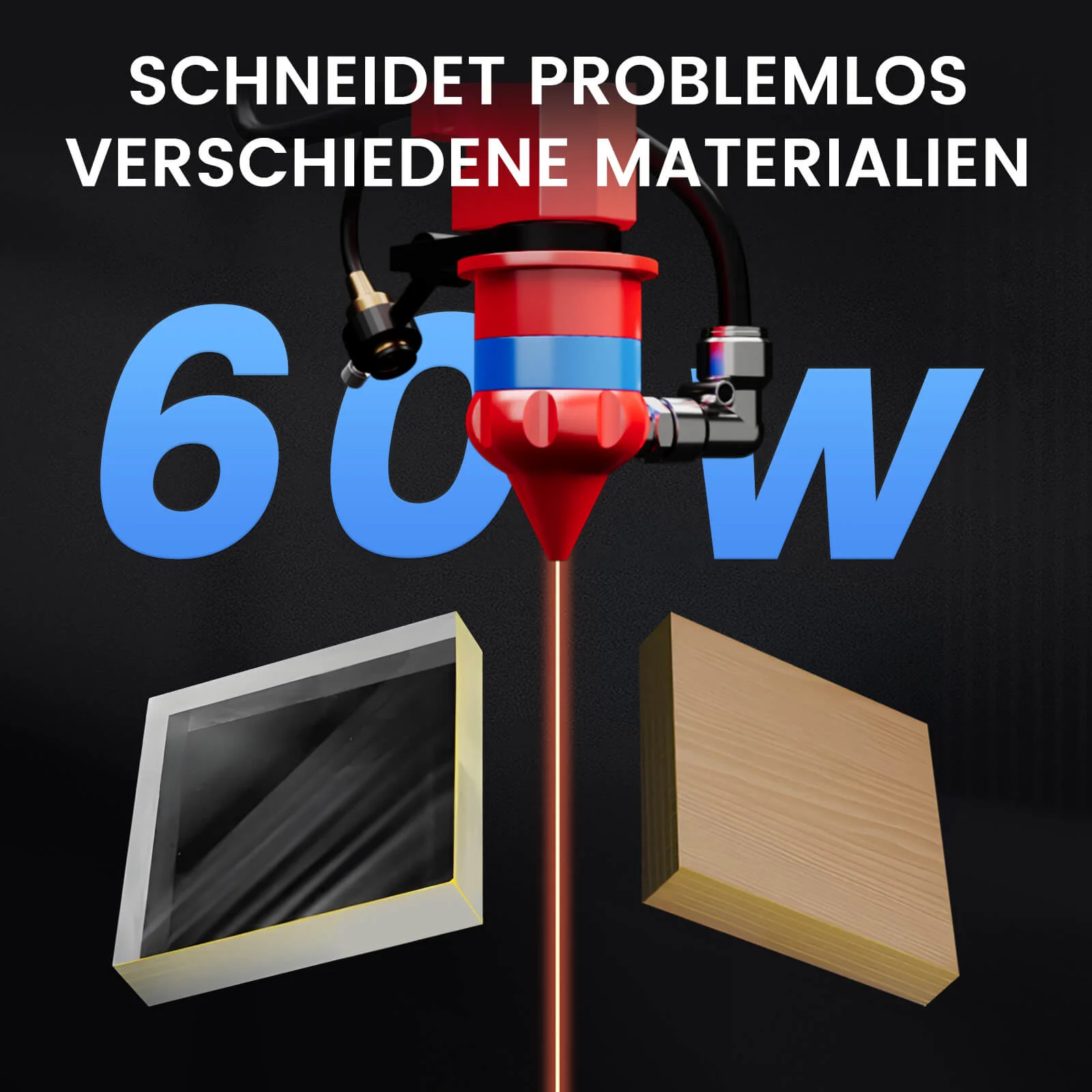 Monport 60W CO2 Laser Graviermaschine & Cutter (600 x 400mm) Gravurfläche mit Autofokus - Image 5