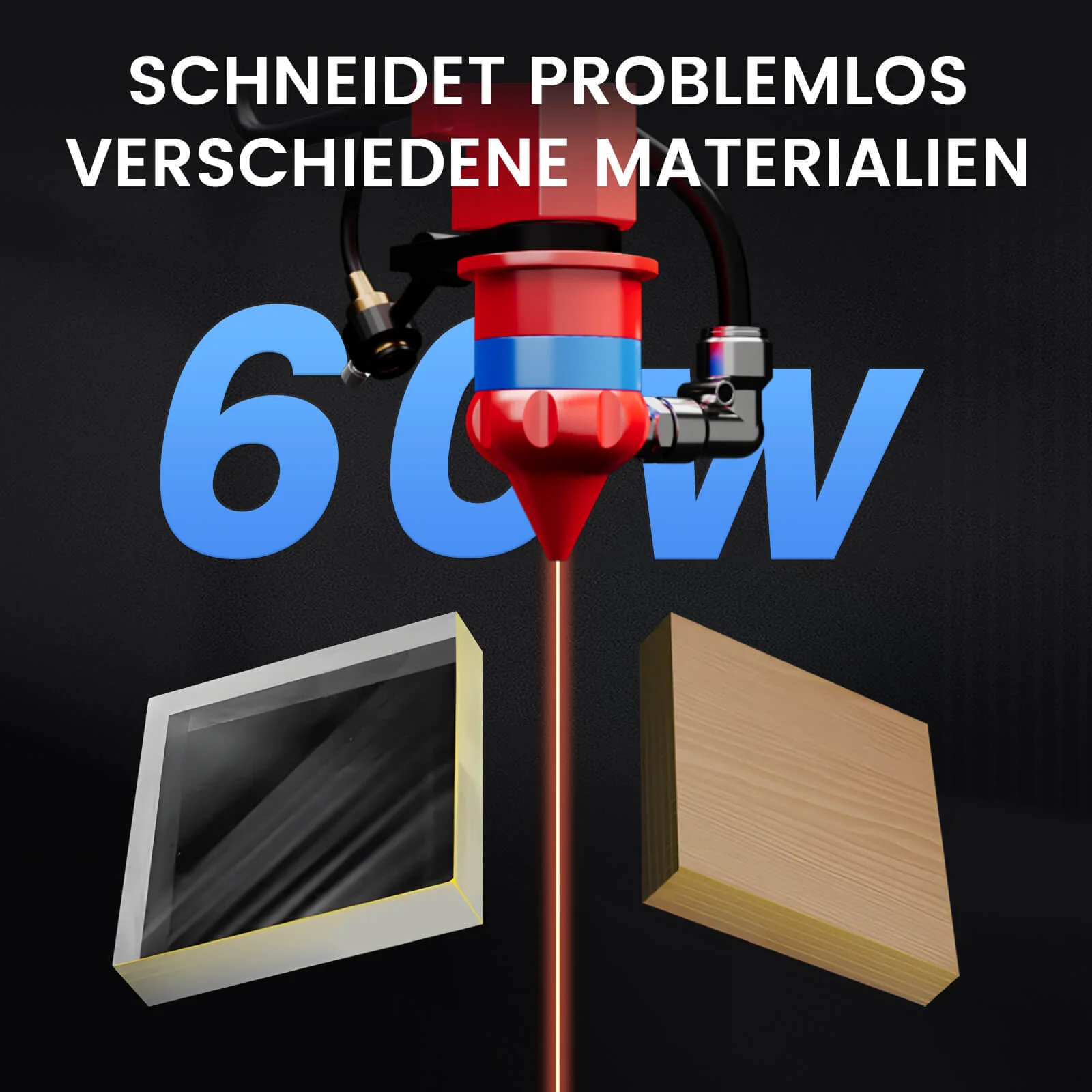 Monport 60W CO2 Laser Graviermaschine & Cutter (700 x 500mm) Gravurfläche mit Autofokus - Image 5