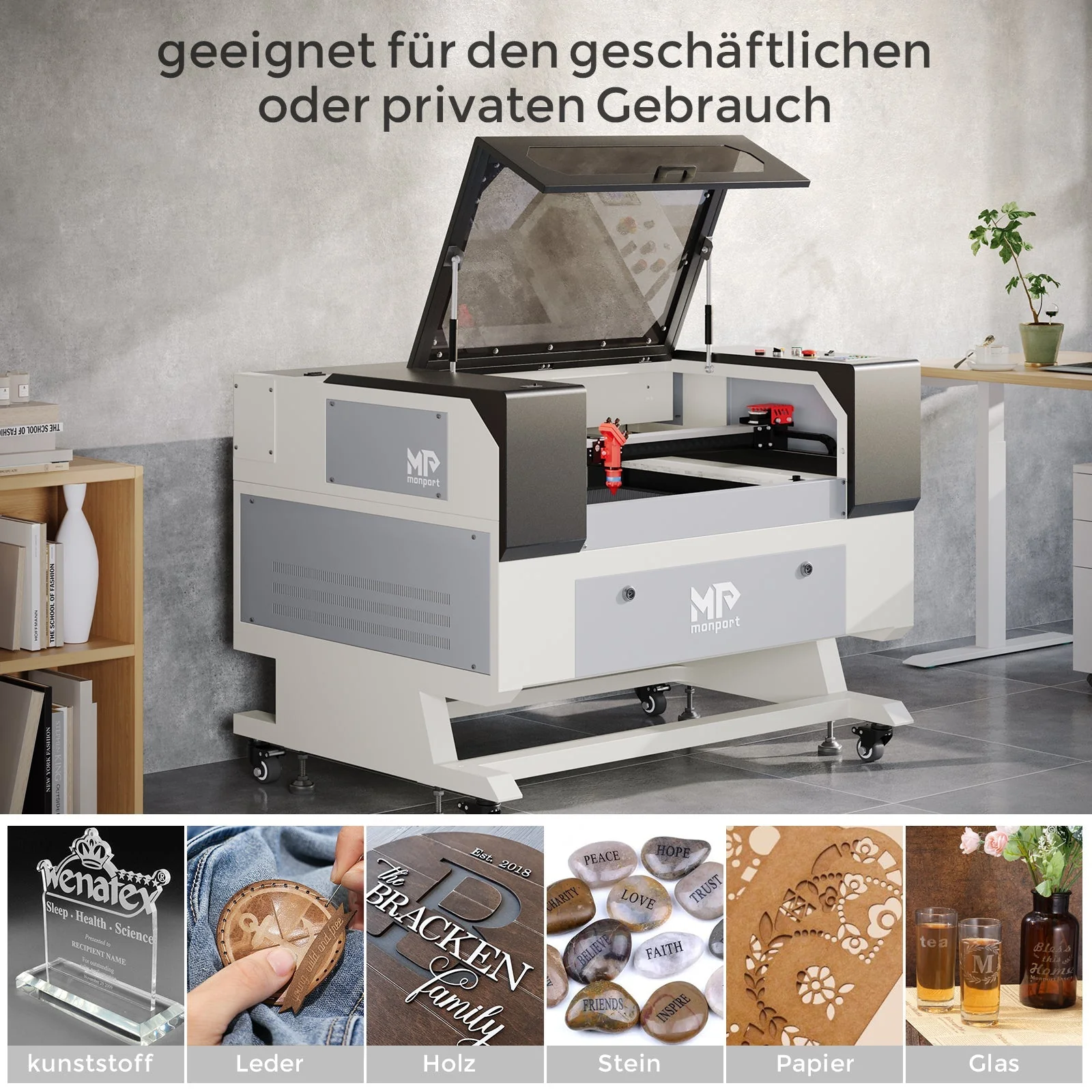 Monport 60W CO2 Laser Graviermaschine & Cutter (700 x 500mm) Gravurfläche mit Autofokus - Image 9