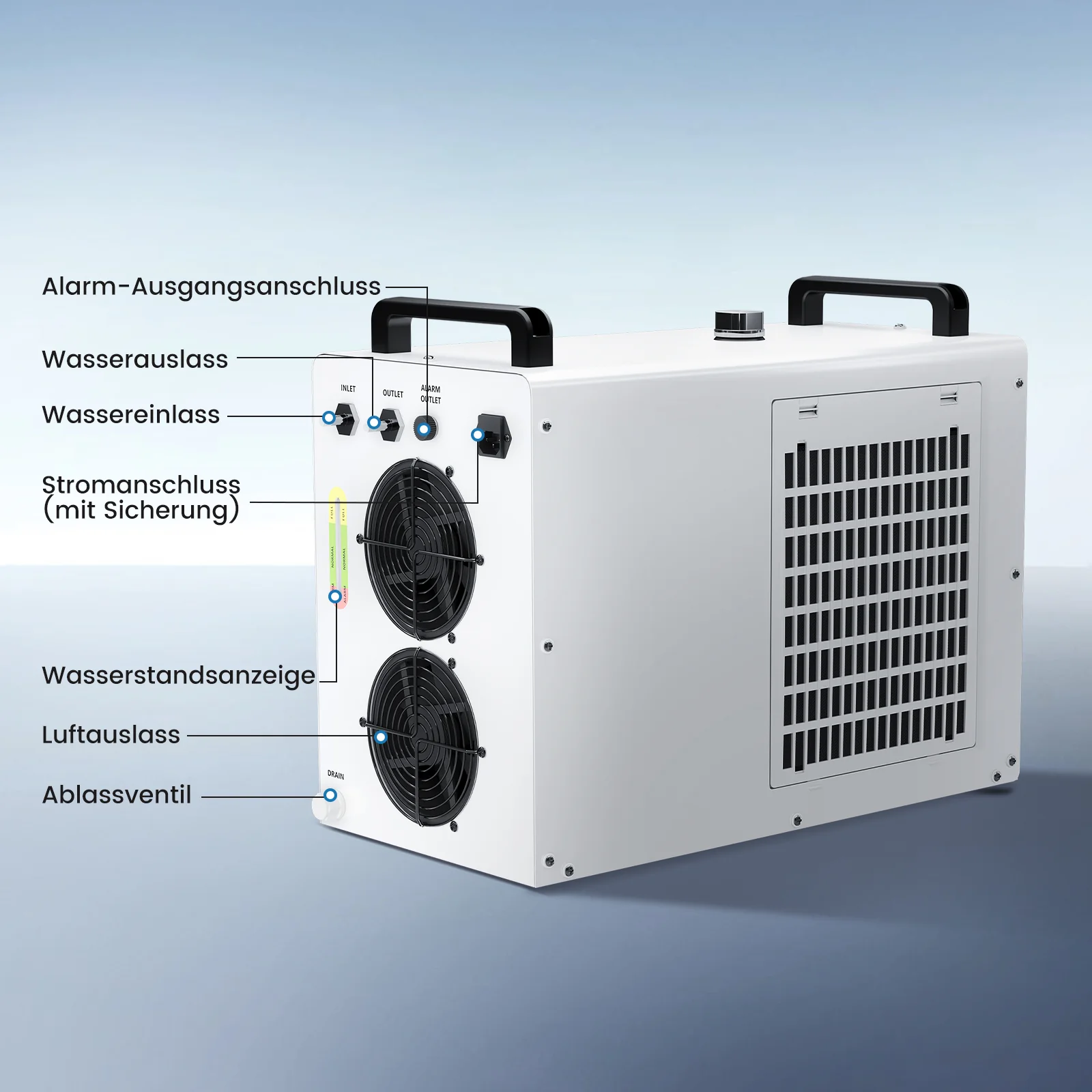Monport 6L CW-5200 Industrieller Wasserkühler & Chiller für 40W-150W CO2 Laser Cutter - Image 5