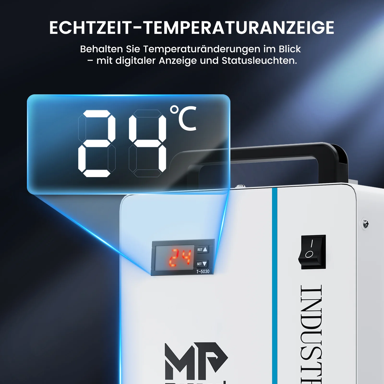 Monport 6L CW-5200 Industrieller Wasserkühler & Chiller für 40W-150W CO2 Laser Cutter - Image 6