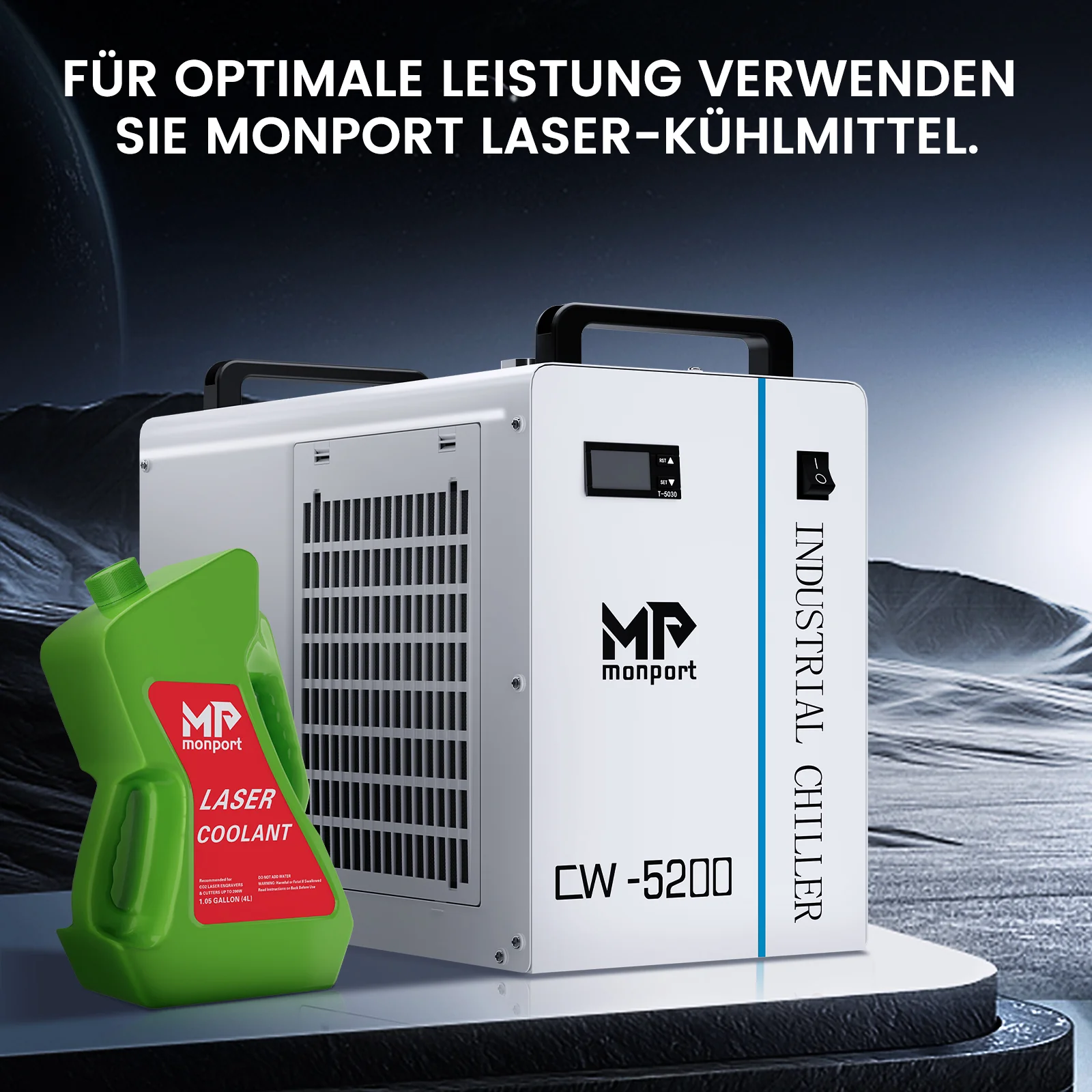 Monport 6L CW-5200 Industrieller Wasserkühler & Chiller für 40W-150W CO2 Laser Cutter - Image 7