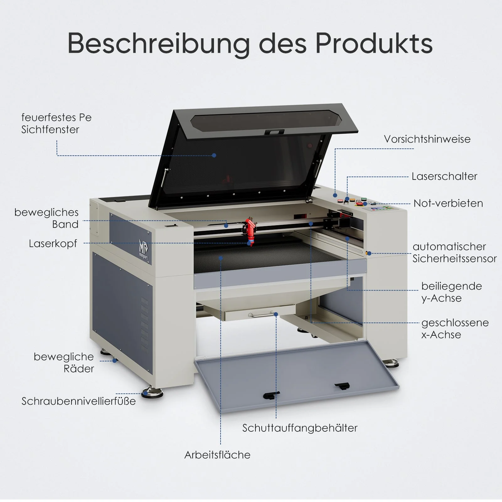 Monport 90W CO2 Eingebaut Wasserkühlsystem Laser Graviermaschine & Cutter mit (900 x 600mm) Gravurfläche - Image 10