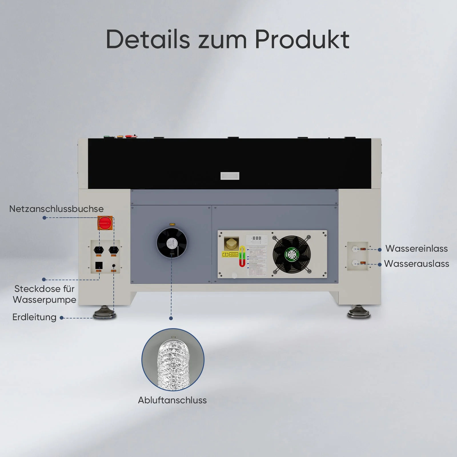 Monport 90W CO2 Eingebaut Wasserkühlsystem Laser Graviermaschine & Cutter mit (900 x 600mm) Gravurfläche - Image 11