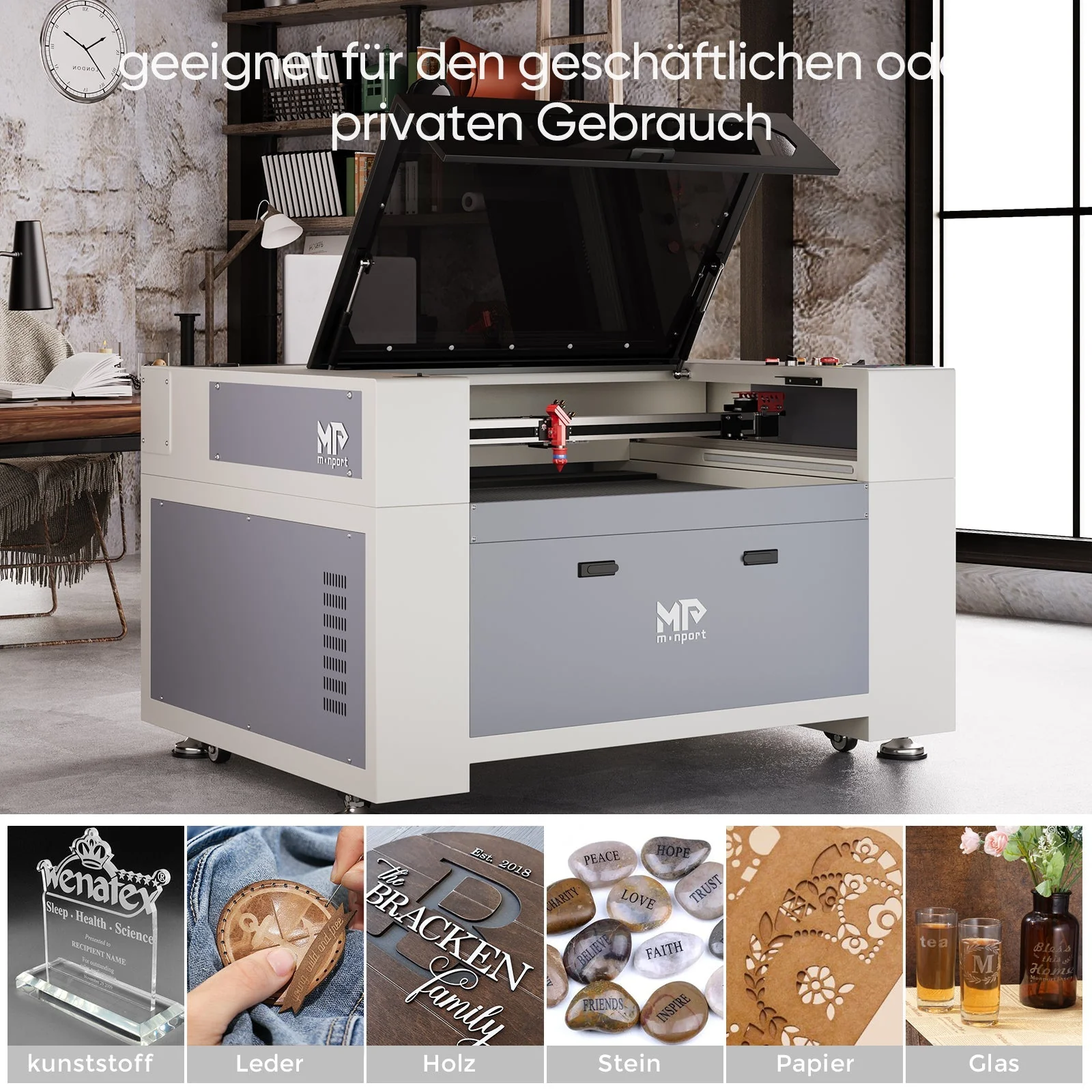 Monport 90W CO2 Eingebaut Wasserkühlsystem Laser Graviermaschine & Cutter mit (900 x 600mm) Gravurfläche - Image 12