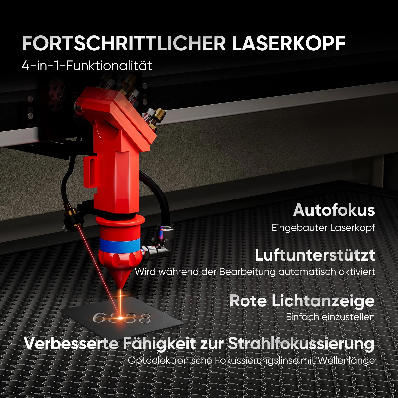 Monport CO2 100W Laser Graviermaschine & Cutter (500x700mm) mit Autofokus und Halterung - Image 18