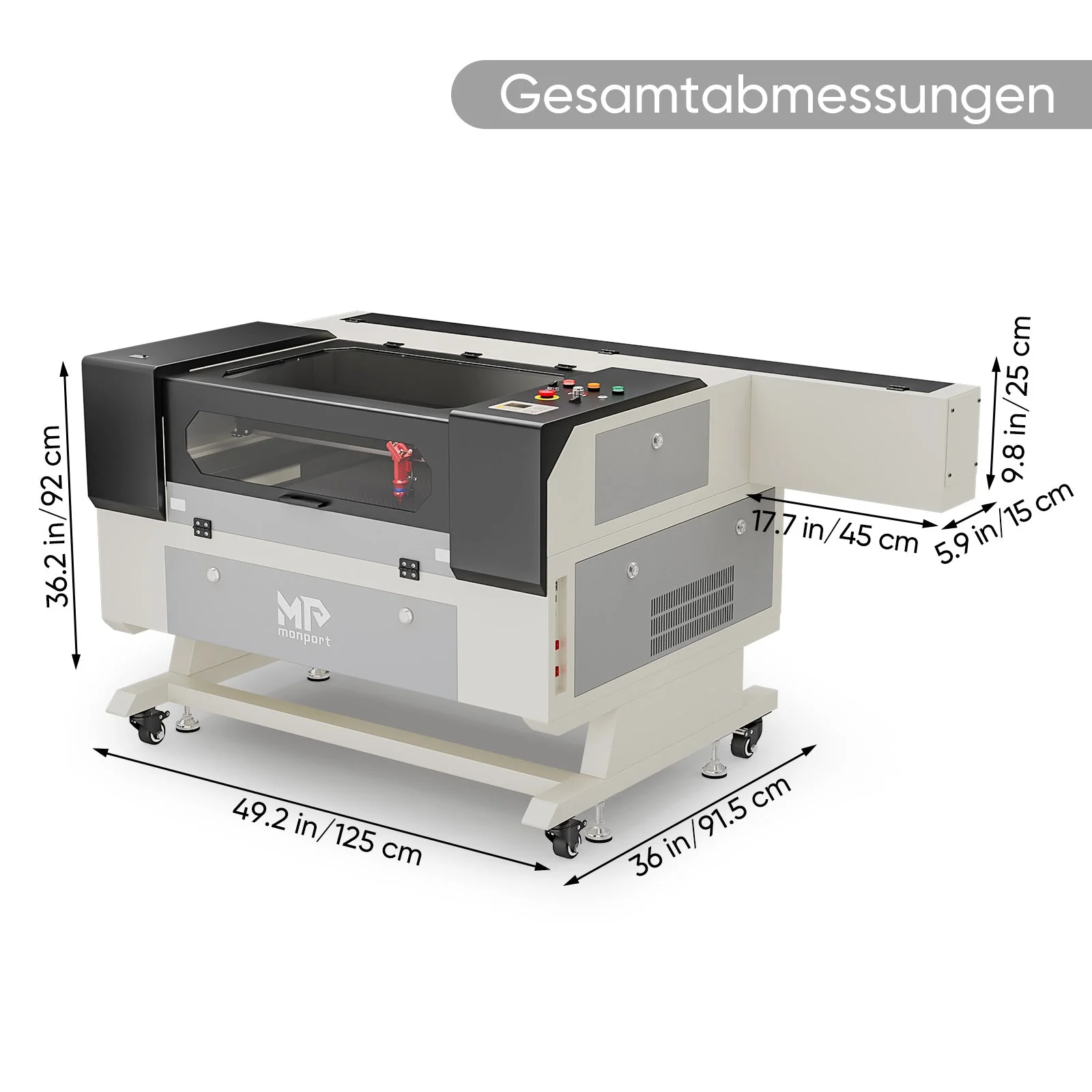 Monport CO2 100W Laser Graviermaschine & Cutter (500x700mm) mit Autofokus und Halterung - Image 8