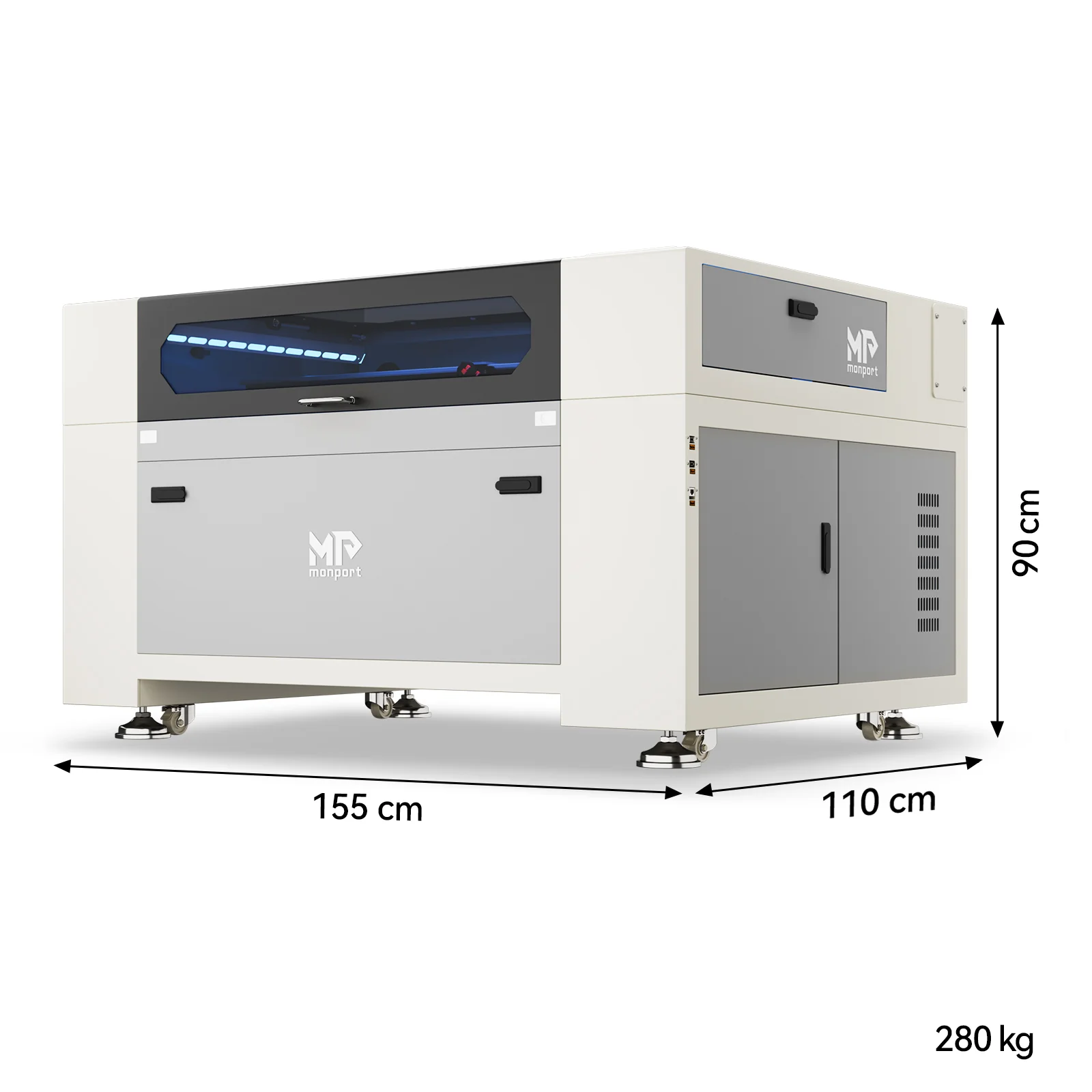 Monport Effi 10S verbesserte Version 100W CO2-Lasergravurmaschine und Schneidemaschine mit Autofokus-Funktion und integrierter Wasserkühler - Image 3