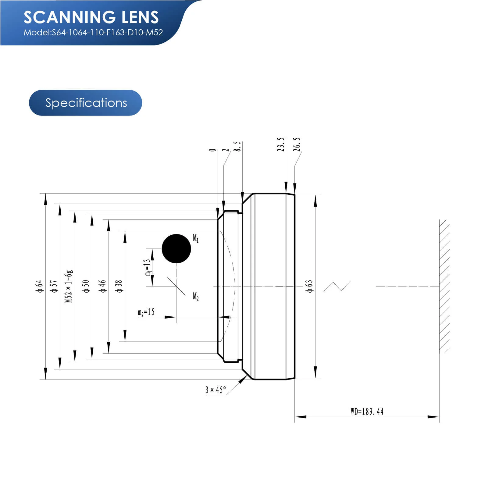 Monport F-theta M52 110 mm * 110 mm optisches Ersatz-Scanobjektiv für Faserlasergravierer - Image 9