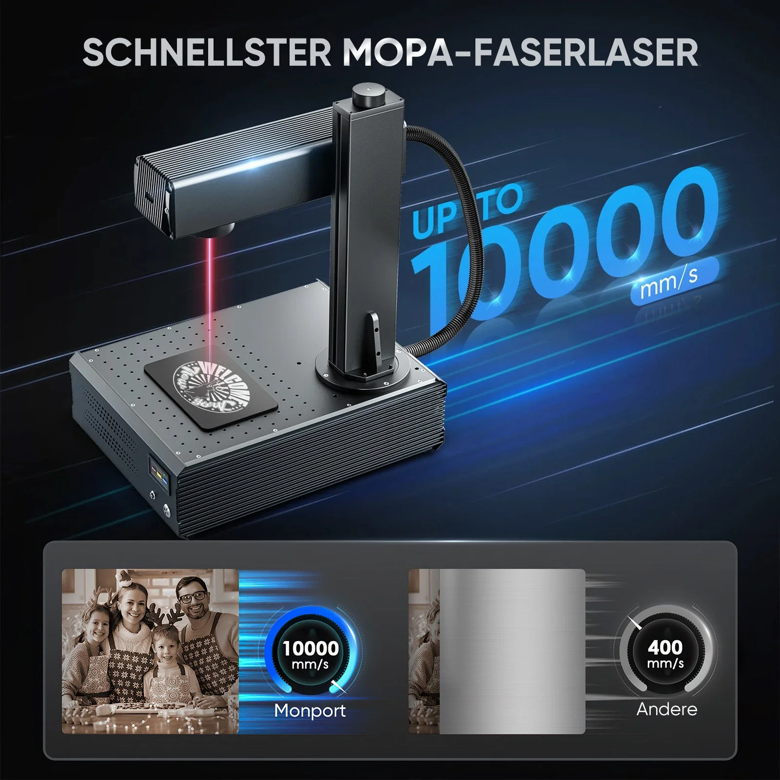 Monport GA Verbesserte 100W Integrierte MOPA Faserlasergravierer & Markiermaschinen mit Autofokus - Image 4