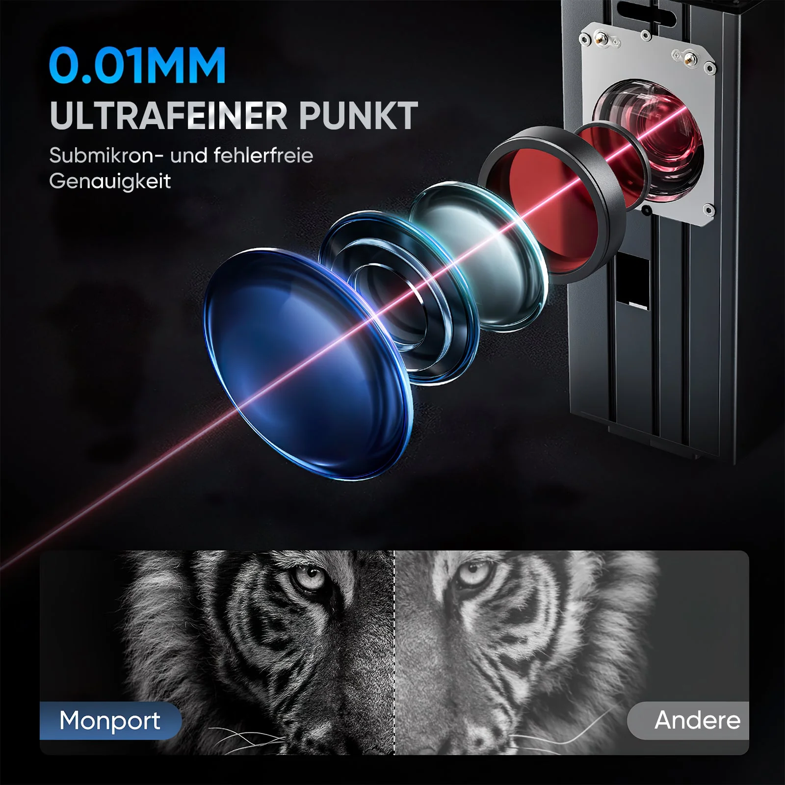Monport GA Verbesserte 100W Integrierte MOPA Faserlasergravierer & Markiermaschinen mit Autofokus - Image 6