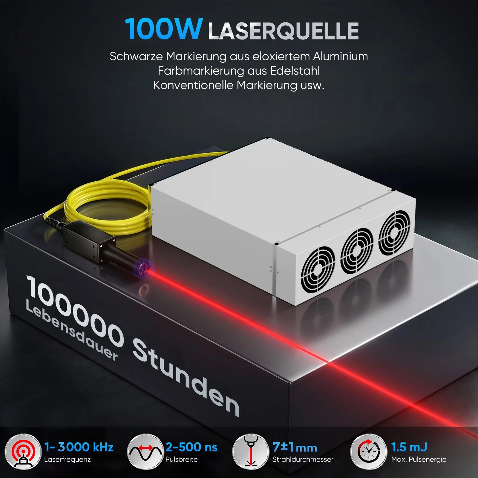 Monport GA Verbesserte 100W Integrierte MOPA Faserlasergravierer & Markiermaschinen mit Autofokus - Image 7