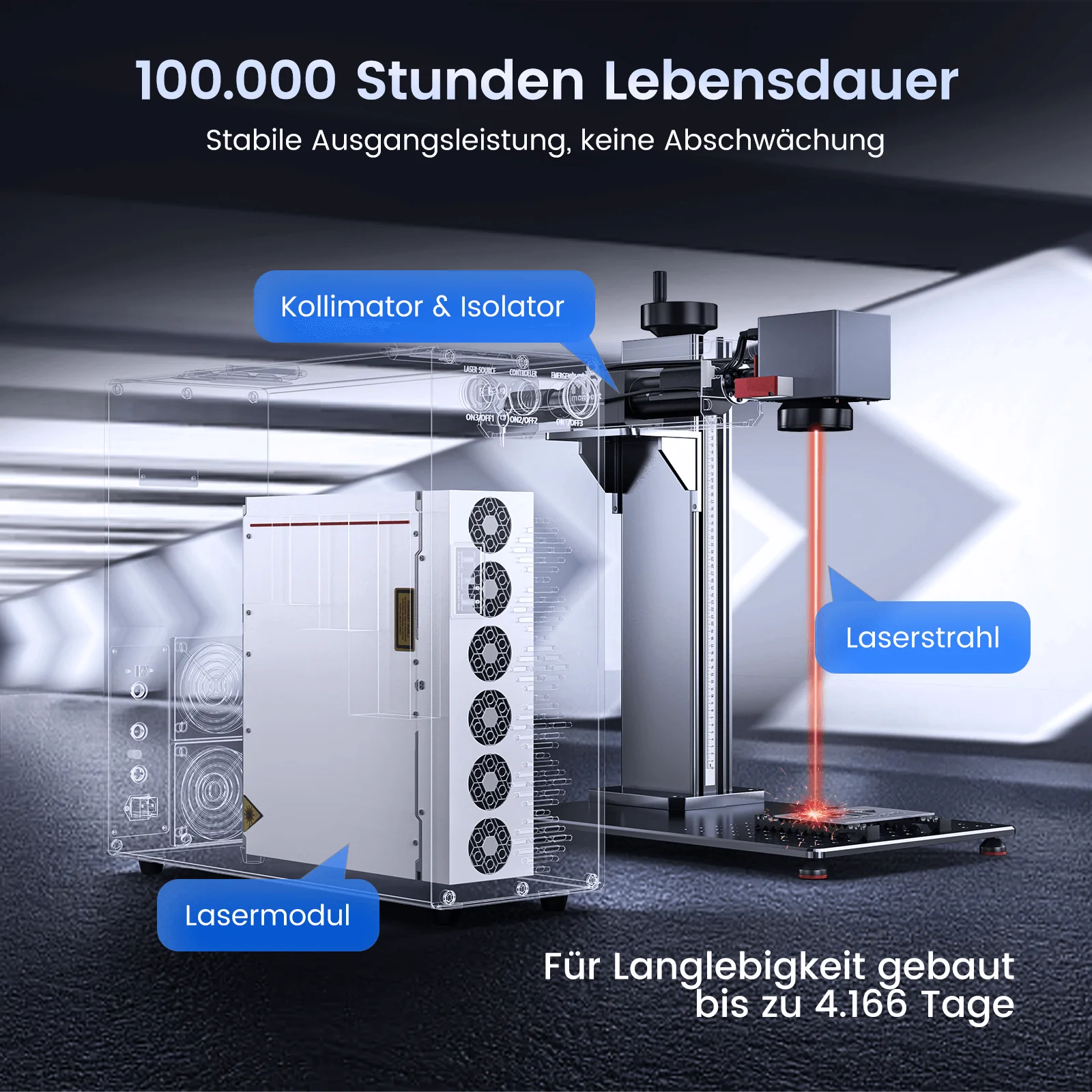 Monport GT 200W Split MOPA & Autofokus-Faserlaser-Gravierer & Farbemarkierungsmaschine - Image 15