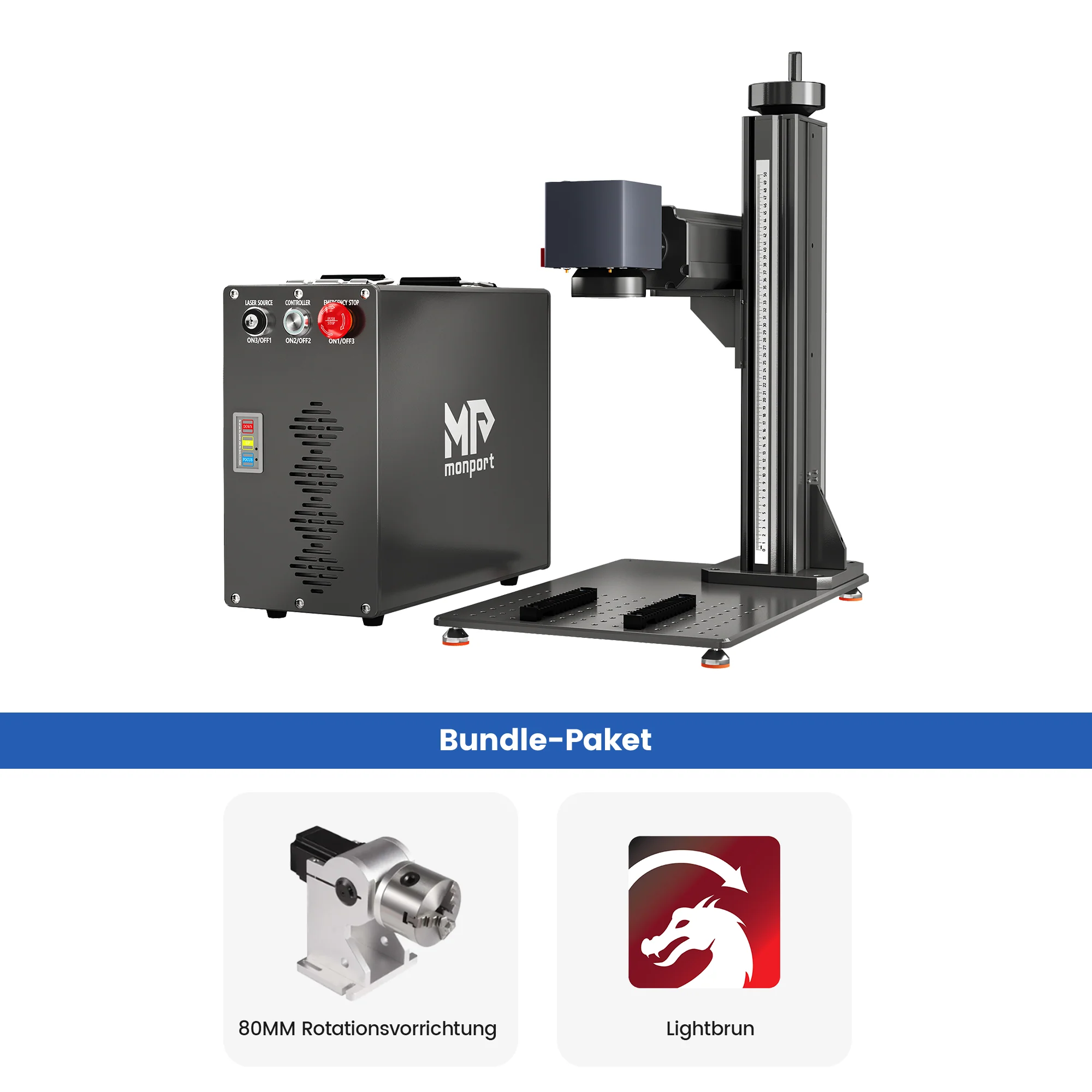Monport GT 30W Getrennter Faserlaser-Gravier- und Markiermaschine mit Autofokus (150 mm × 150 mm) – Gerät - Image 30