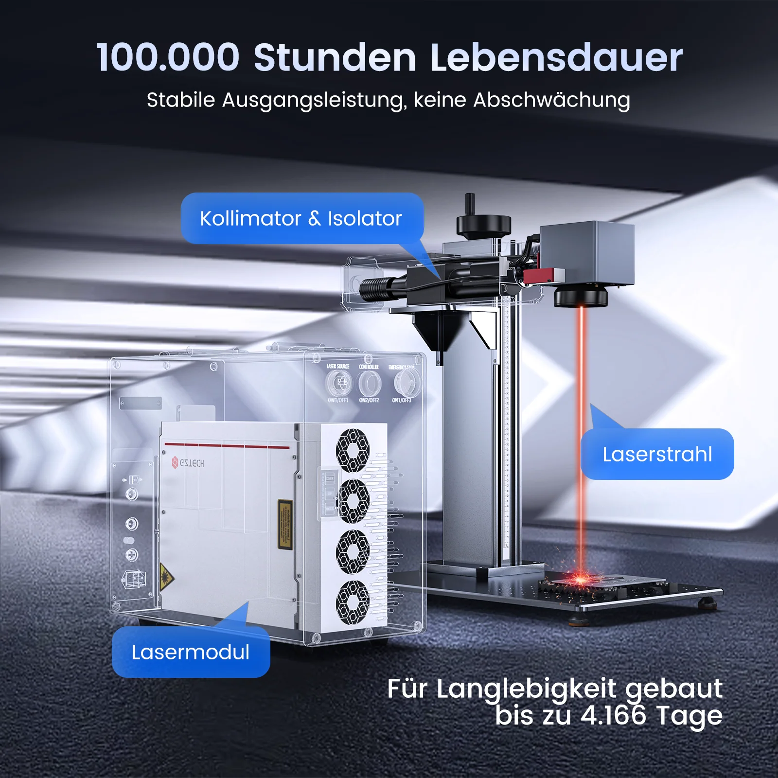 Monport GT 30W Getrennter Faserlaser-Gravier- und Markiermaschine mit Autofokus (150 mm × 150 mm) – Gerät - Image 4