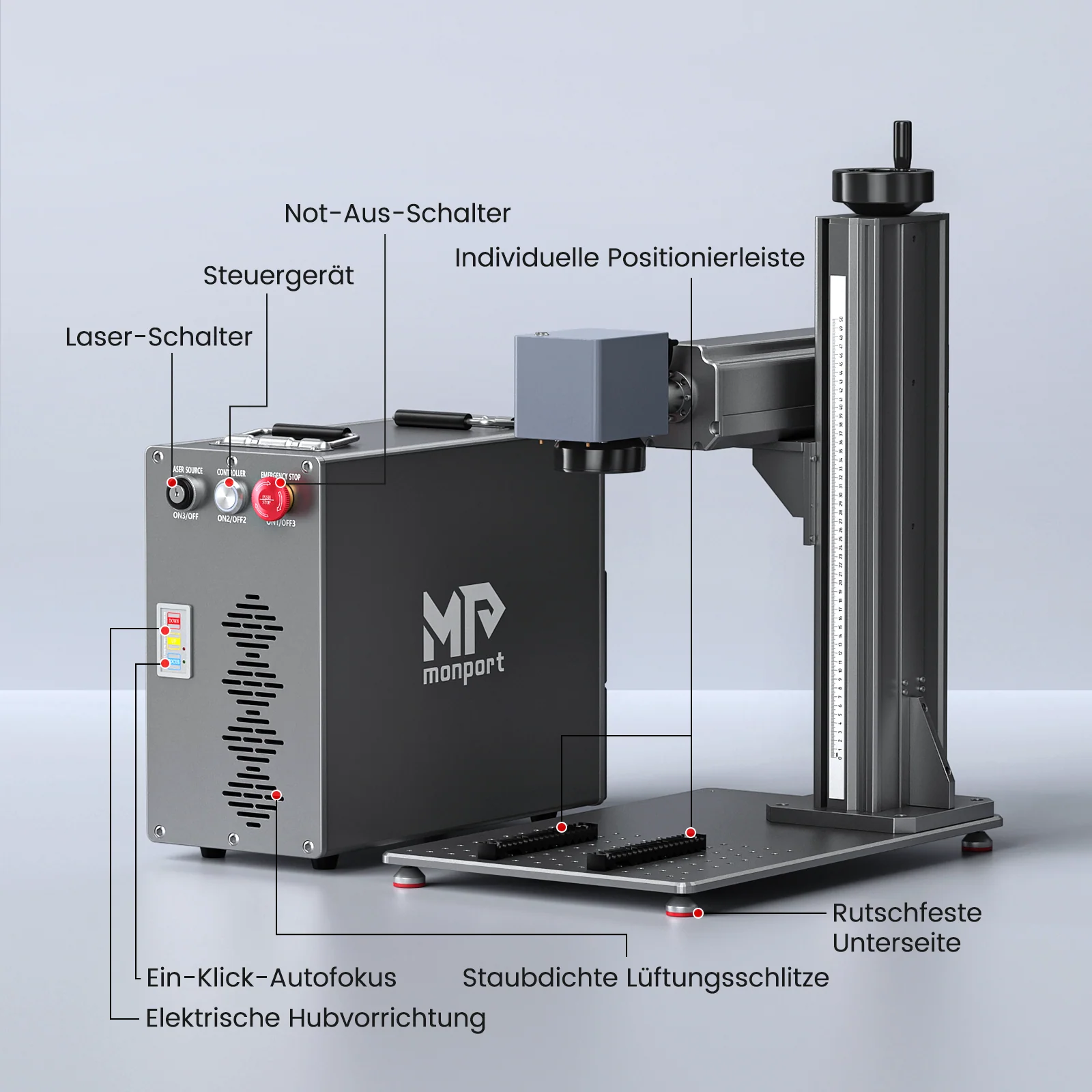 Monport GT 30W Getrennter Faserlaser-Gravier- und Markiermaschine mit Autofokus (150 mm × 150 mm) – Gerät - Image 18