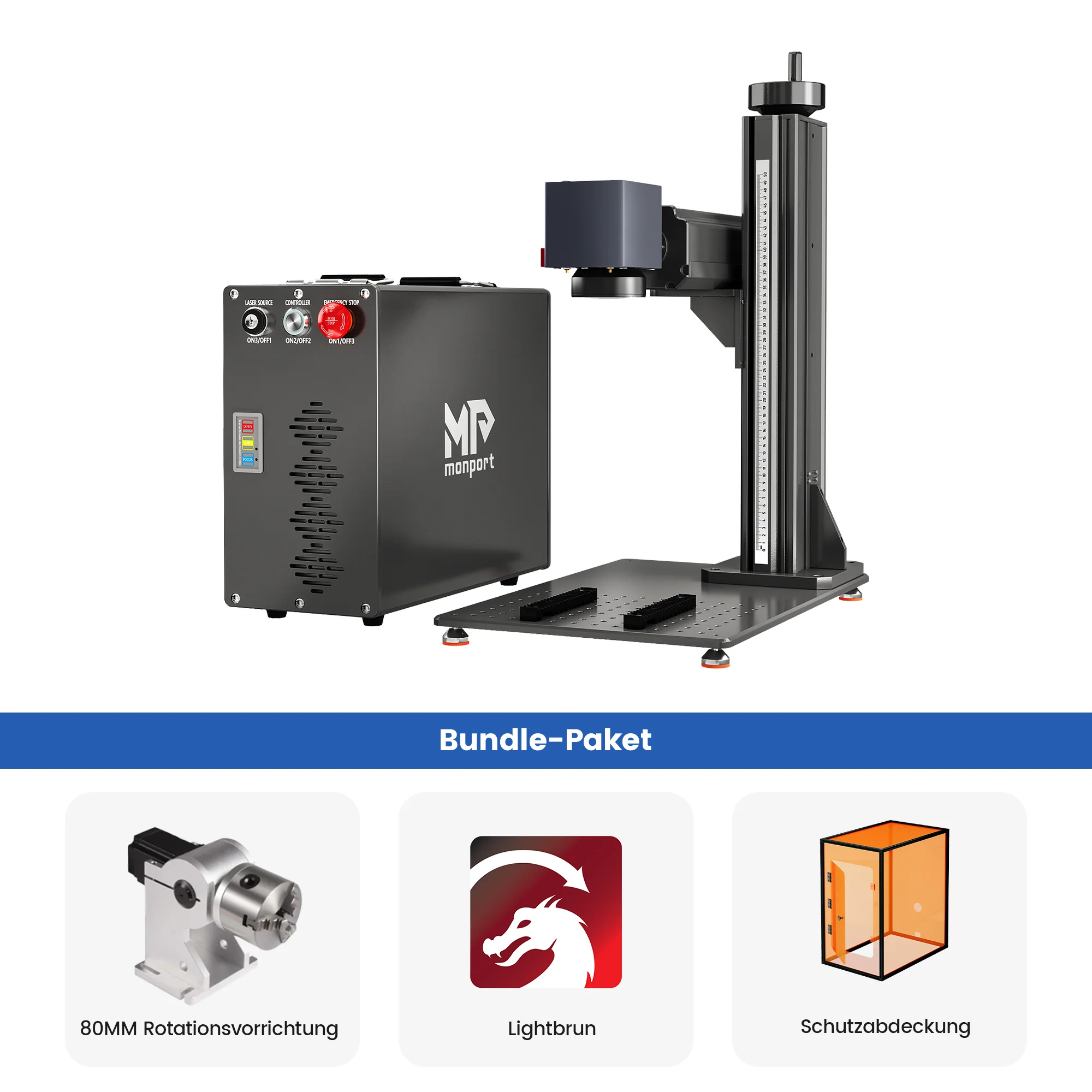 Monport GT 30W Getrennter Faserlaser-Gravier- und Markiermaschine mit Autofokus (150 mm × 150 mm) – Gerät - Image 31