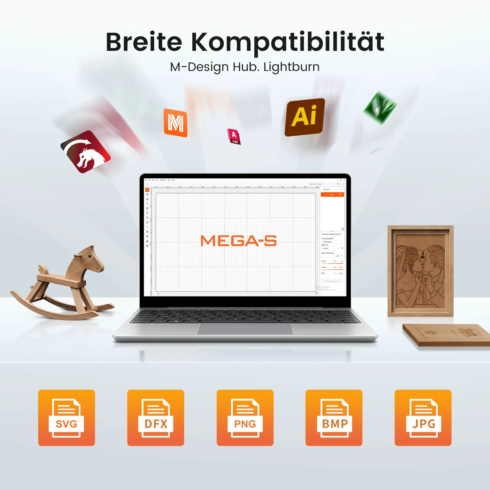 Monport MegaS – Upgrade der Mega-Serie: 70W CO₂ Lasergravier- und Schneidemaschine mit intelligenter Präzision - Image 19