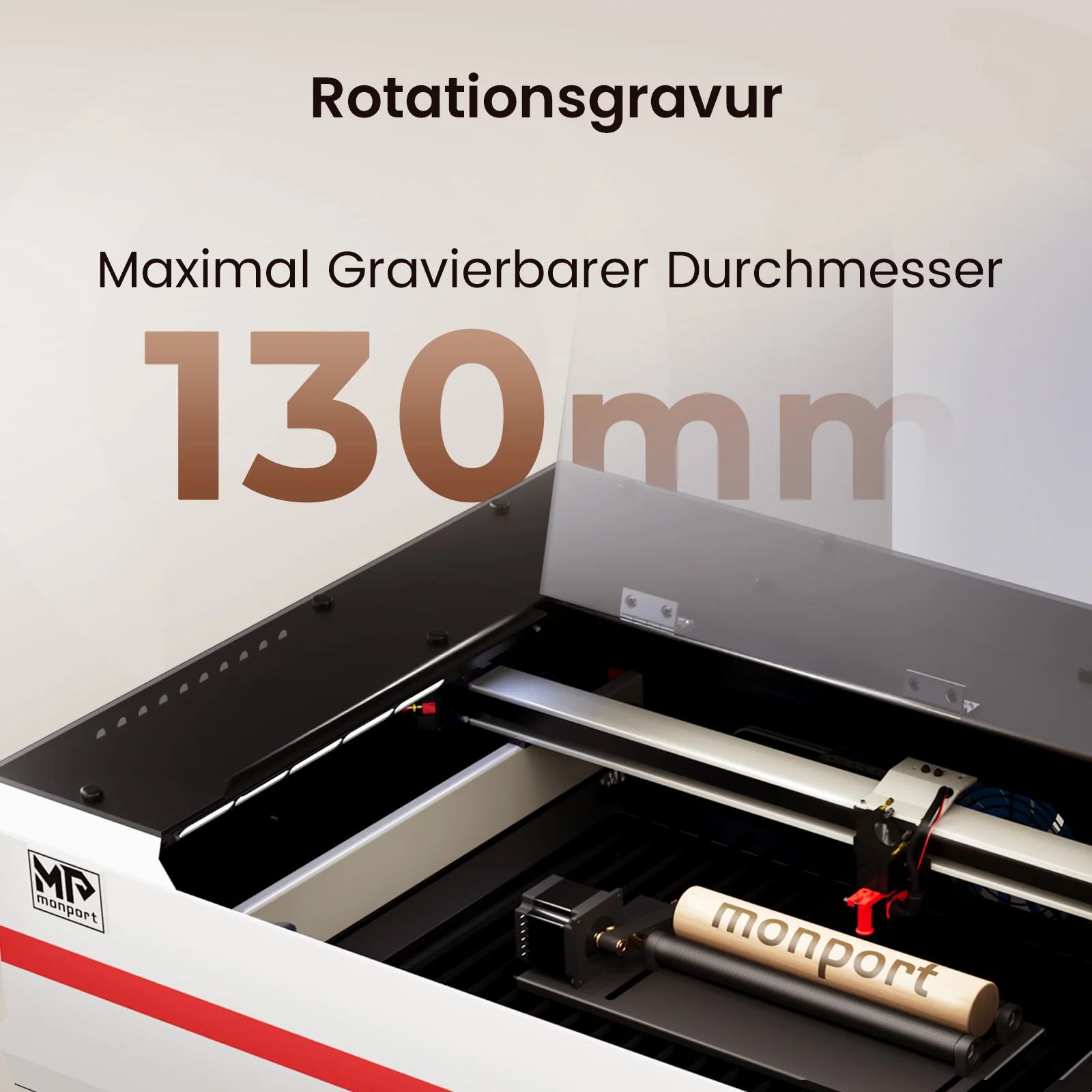 Monport Reno 65W Desktop CO2 Lasergravierer & Schneidegerät (24“X 16“) mit brandneuem Assistierter Autofokus - Image 7