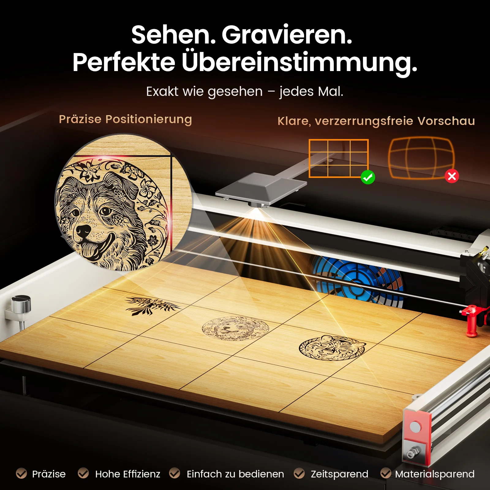 Monport Reno65 Pro 65W Desktop CO₂-Lasergravur- und Schneidemaschine (600×400 mm) mit DSP-Steuerung und magnetisch unterstütztem Fokus - Image 15