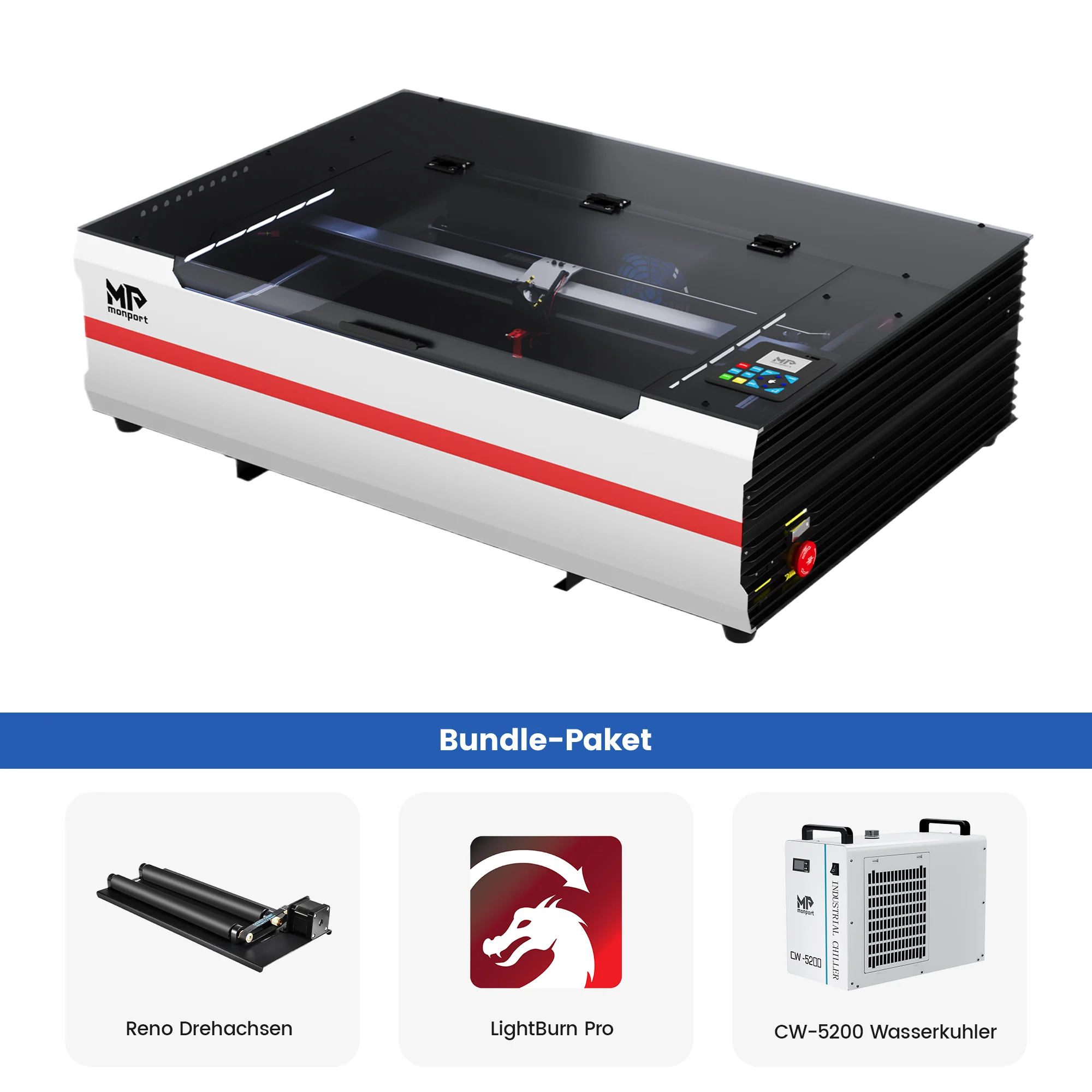 Monport Reno65 Pro 65W Desktop CO₂-Lasergravur- und Schneidemaschine (600×400 mm) mit DSP-Steuerung und magnetisch unterstütztem Fokus - Image 35