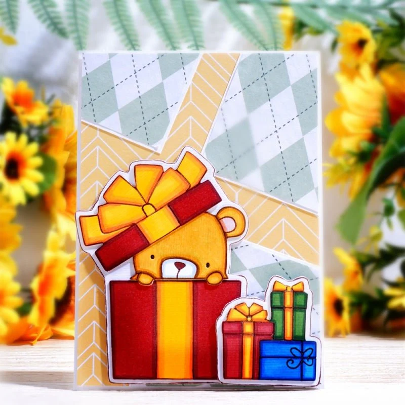 Trendige Lasergravurdatei: Kleine Bären-Geschenkbox